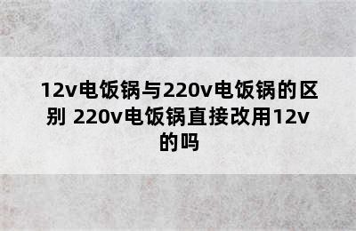 12v电饭锅与220v电饭锅的区别 220v电饭锅直接改用12v的吗